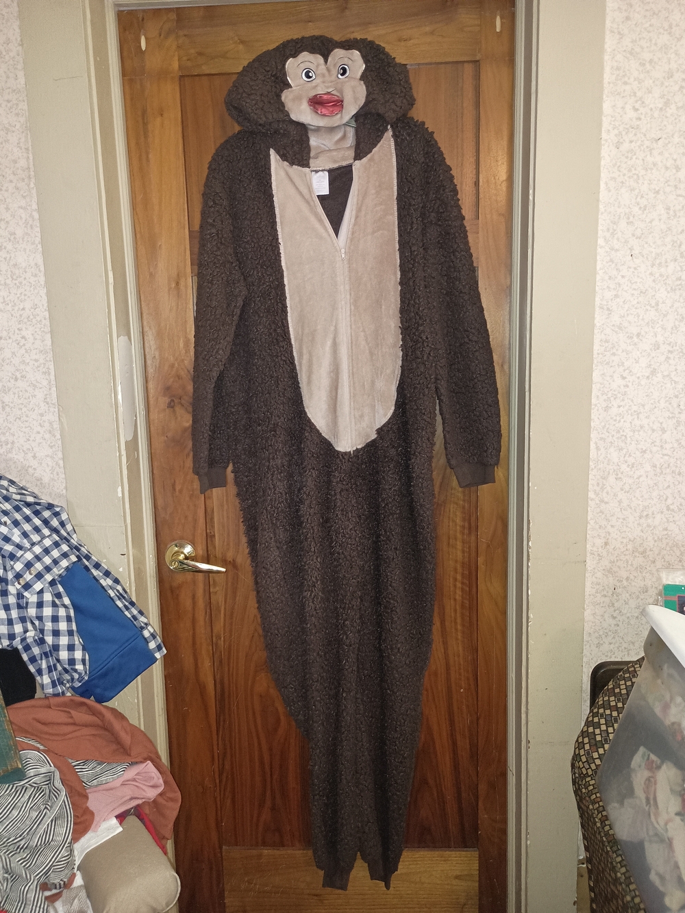 Secret Treasures Plush Monkey Onesie - Brown & Tan
